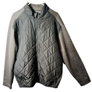 Callaway Golf Jacket Mens XXLT Gray Full Front Zip Pockets Long Sleeve Quilted